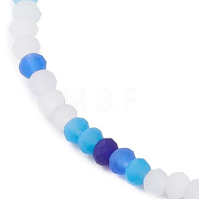 Frosted Glass Beaded Stretch Bracelets BJEW-JB10548-1