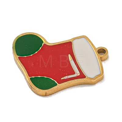 Christmas Theme 304 Stainless Steel Enamel Charms STAS-Z093-02I-1