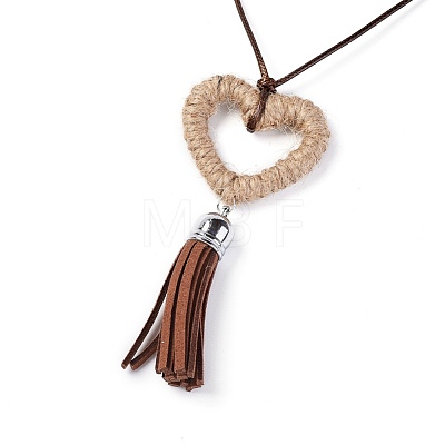 Korean Waxed Polyester Cord Pendants Necklaces NJEW-JN02328-03-1