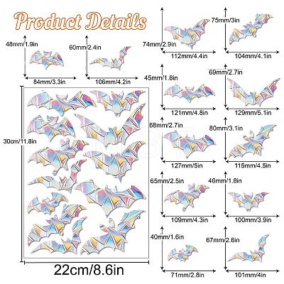 Halloween Rainbow Prism Electrostatic Window Stickers PW-WGB3250-06-1