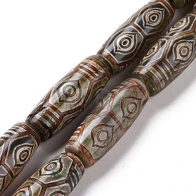 Tibetan Style dZi Beads X-TDZI-E004-15-1