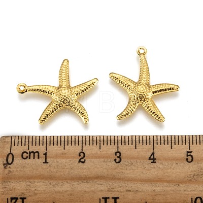 Starfish/Sea Stars Brass Pendants KK-L134-11G-1