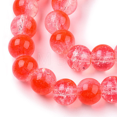 Transparent Crackle Baking Painted Glass Beads Strands X1-DGLA-T003-01A-12-1