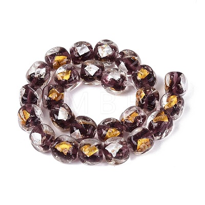 Handmade Gold & Silver Foil Glass Beads FOIL-Q003-01H-1