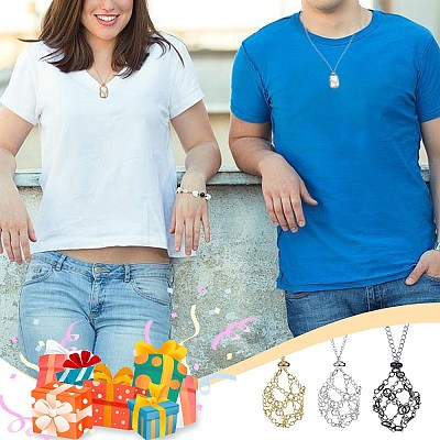 3Pcs 3 Style Brass Braided Macrame Pouch Empty Stone Holder for Pendant Necklaces Making NJEW-SZ0001-63-1