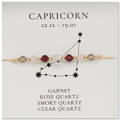 Natural stone constellation bracelet with 12 zodiac signs NR2952-5-1