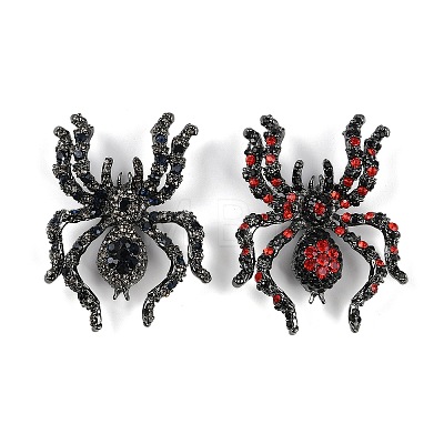 Halloween Spider Alloy Rhinestones Brooches for Party Wear JEWB-S022-08A-1