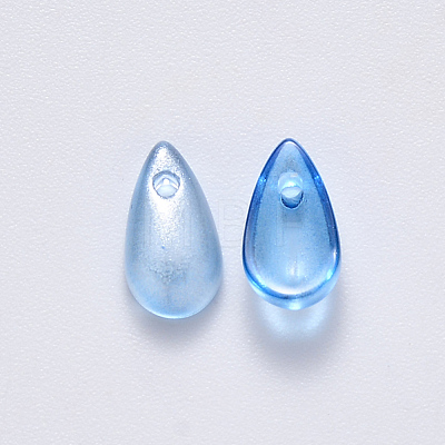 Transparent Spray Painted Glass Charms GLAA-R211-07-1