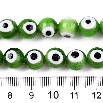 Handmade Evil Eye Lampwork Beads Strands LAMP-N024-32A-1