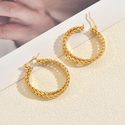 Twist Stainless Steel Hoop Earrings YS2305-1
