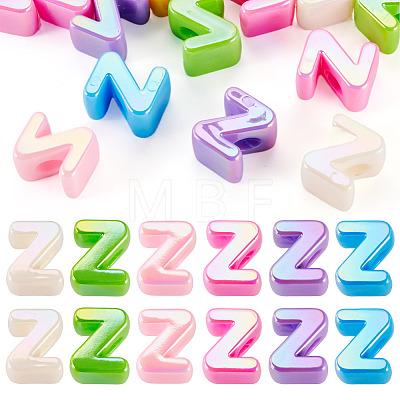 20Pcs UV Plating Opaque Acrylic European Beads OACR-TADJ0001-16Z-1