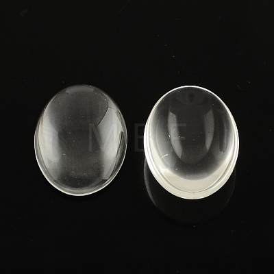 Transparent Oval Glass Cabochons GGLA-R022-20x15-1