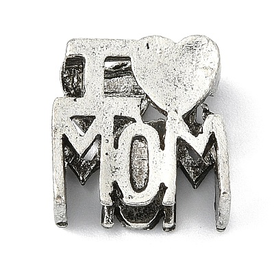 Mother's Day Tibetan Style Alloy European Beads FIND-G113-08AS-06-1
