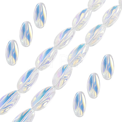 1Strand Electroplate Transparent Glass Beads Strands EGLA-TADJ0001-20B-1