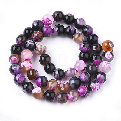 Natural Fire Crackle Agate Beads Strands X-G-S346-8mm-01-1