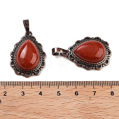 Natural Mixed Stone Teardrop Pendants G-K363-01R-1