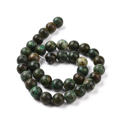 Natural African Turquoise(Jasper) Beads Strands X-TURQ-G037-10mm-1