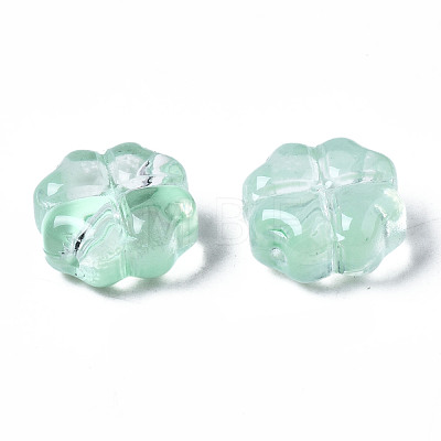 Transparent Spray Painted Glass Beads X-GLAA-N035-019-C04-1
