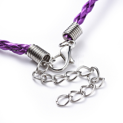 Trendy Braided Imitation Leather Necklace Making NJEW-S105-M-1