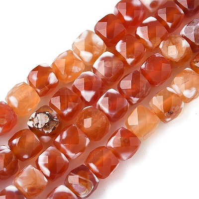 Natural Fire Crackle Agate Beads Strands G-H078-C49-6mm-04-1