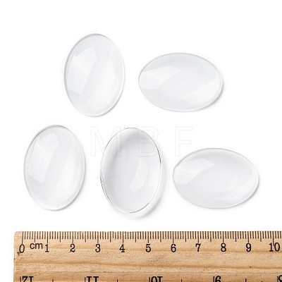 Transparent Oval Glass Cabochons GGLA-R022-35x25-1