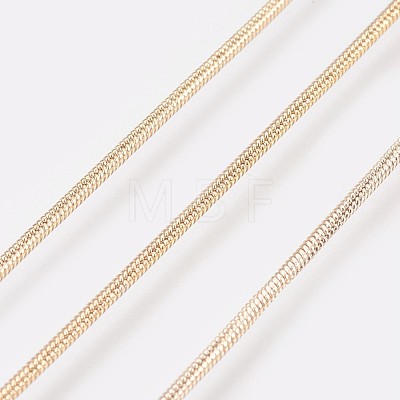 Long-Lasting Plated Brass Snake Chain Necklaces NJEW-K112-04G-NF-1