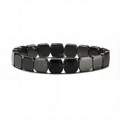 Non-magnetic Synthetic Hematite Beaded Stretch Bracelets for Men FS-WG73B41-07-1