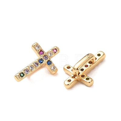 Easter Brass Micro Pave Colorful Cubic Zirconia Slide Charms CU-K002-22G-1