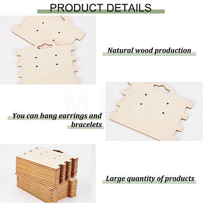Wood Earring Display Card with Hanging Hole DIY-WH0320-20I-1