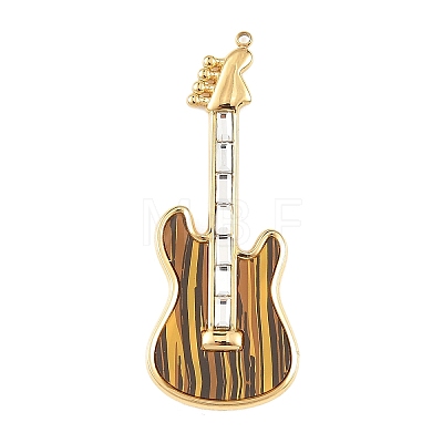 Baking Paint 304 Stainless Steel with Rhinestone Big Pendants STAS-Z186-09G-1