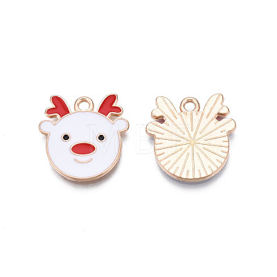 Christmas Alloy Enamel Pendants X-ENAM-Q442-48A-1