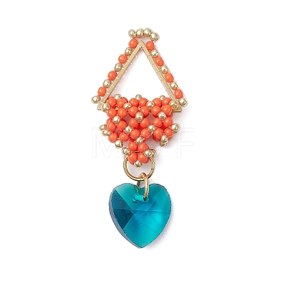 Beaded Triangle & Heart Charms PALLOY-MZ00437-01-1