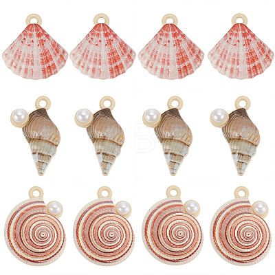 24Pcs 3 Styles Baking Paint Alloy Pendants FIND-SC0023-36-1