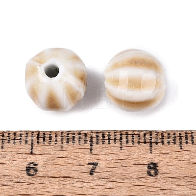 Vintage Porcelain Corrugated Beads PORC-N013-11T-1