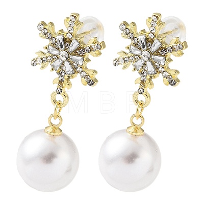 Christmas Alloy Rhinestone Dangle Stud Earrings EJEW-F408-05G-1