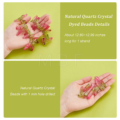   1 Strand Natural Quartz Crystal Dyed Beads Strands G-PH0002-28-1