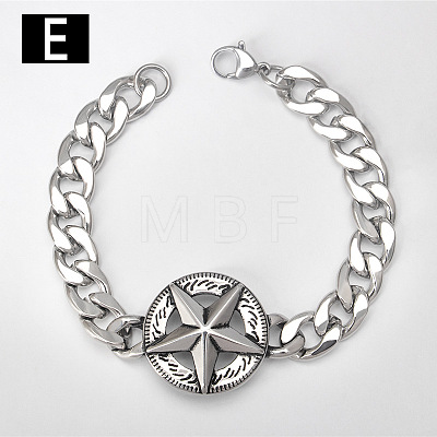 Punk & Viking 304 Stainless Steel Link Bracelets FS-WG44D5C-07-1