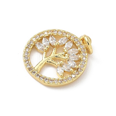 Brass Micro Pave Cubic Zirconia Pendants KK-S337-07G-C-1