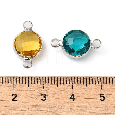 Brass Pave Faceted Glass Connector Charms FIND-Z020-01P-1