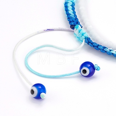 Adjustable Polyester Cord Braided Bead Bracelets & Stretch Bracelets Set BJEW-JB05980-1