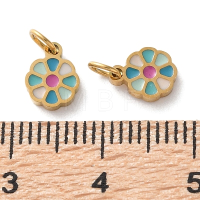 Ion Plating(IP) 304 Stainless Steel Enamel Charms STAS-Q333-08G-01-1