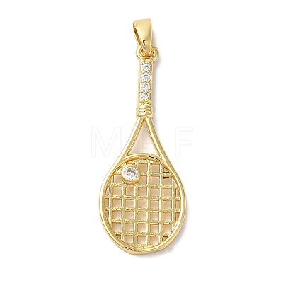 Brass Micro Pave Cubic Zirconia Pendants KK-S391-07G-01-1