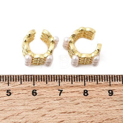 Brass Cuff Earrings EJEW-C186-08G-1