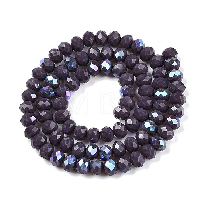 Electroplate Opaque Solid Color Glass Beads Strands EGLA-A044-P6mm-L11-1