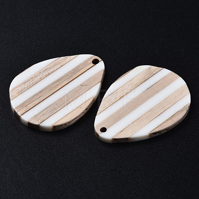 Stripe Resin & Wood Pendants RESI-N025-015A-B01-1