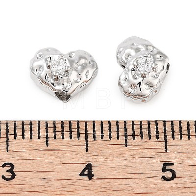 Brass Micro Pave Clear Cubic Zirconia Beads KK-Z059-05P-1