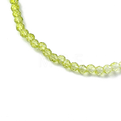 Faceted Rondelle Glass Beaded Necklace for Women NJEW-M208-02J-1