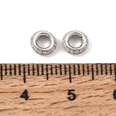 925 Sterling Silver Micro Pave Clear Cubic Zirconia Spacer Beads SE-CBAF1B2-18B-P-1
