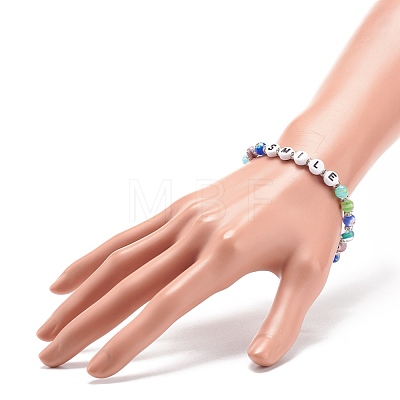 Word Smile Bracelet BJEW-JB08584-04-1