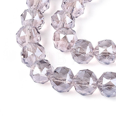 Electroplate Transparent Glass Round Beads Strands EGLA-T029-8mm-12T-10-1